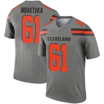 Men's Cleveland Browns Roy Mbaeteka Legend Inverted Silver Jersey By Nike