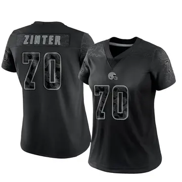 Women's Cleveland Browns Zak Zinter Black Limited Reflective Jersey By Nike