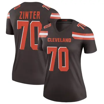 Women's Cleveland Browns Zak Zinter Brown Legend Jersey By Nike