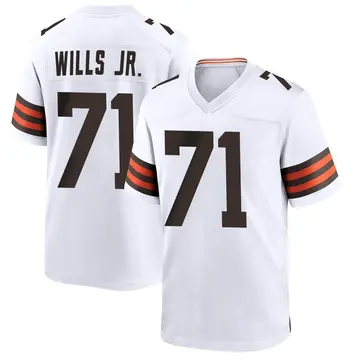 Jedrick Wills Jr. White Cleveland Browns Player-Issued #71 Throwback Jersey  from the 2021 NFL Season