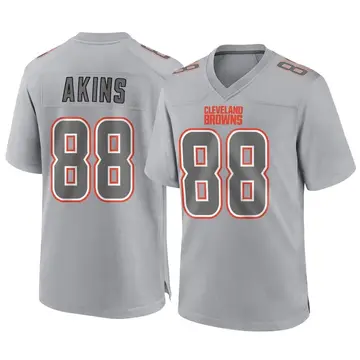 Youth Cleveland Browns Jordan Akins Gray Game Atmosphere Fashion Jersey By Nike