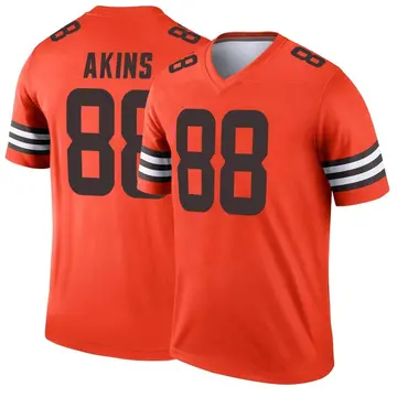 Youth Cleveland Browns Jordan Akins Orange Legend Inverted Jersey By Nike