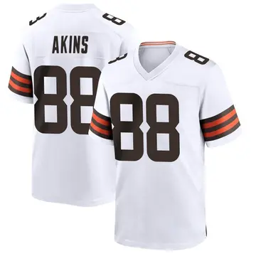 Youth Cleveland Browns Jordan Akins White Game Jersey By Nike